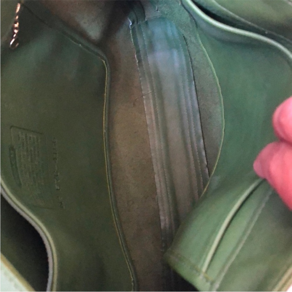 COACH Vintage Rare Eldridge Soho Leaf Green Leather Gold Buckle Shoulder Hobo - Picture 7 of 16